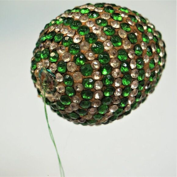 Christmas Ornament Sequined Jeweled Egg Vintage Tree Decoration - Picture 6 of 7